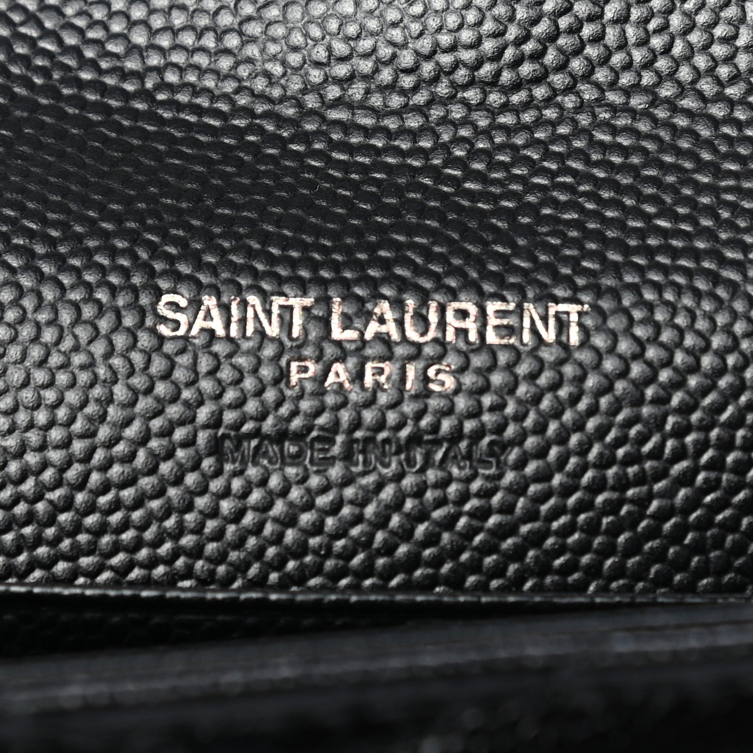 Saint Laurent Grain De Poudre Matelasse Chevron Small Monogram Envelope Wallet Black 6 of 7