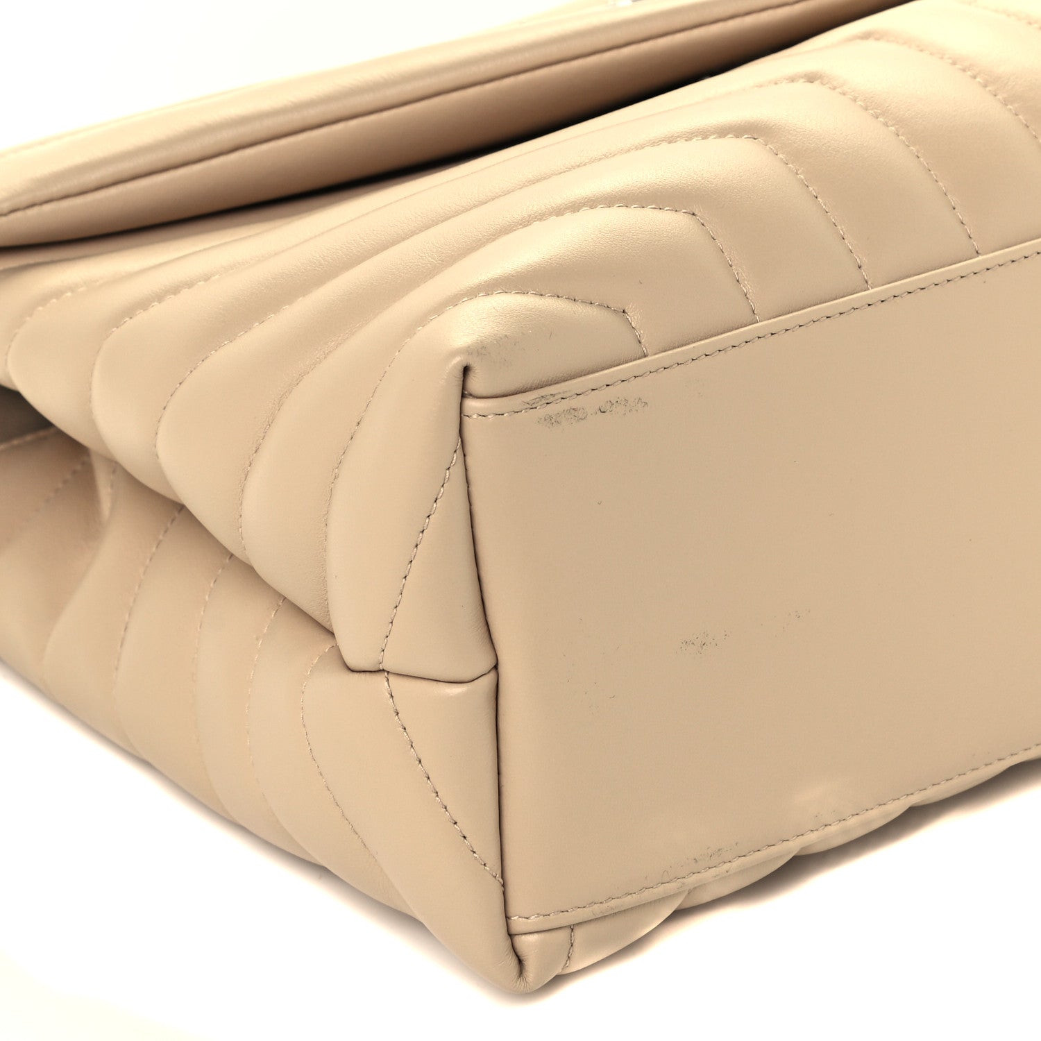 Saint Laurent Calfskin Y Quilted Monogram Medium Loulou Chain Satchel Nude Powder 10 of 10