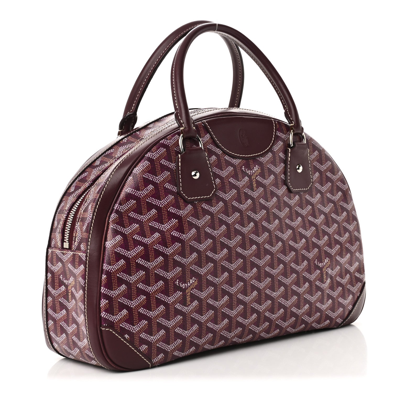 Goyard Goyardine Saint Jeanne MM Bowler Burgundy 3 of 9