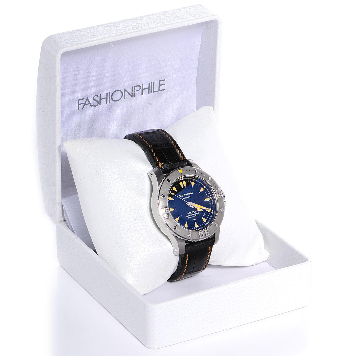Mens Stainless Steel Leather 43mm Pro One Watch Black