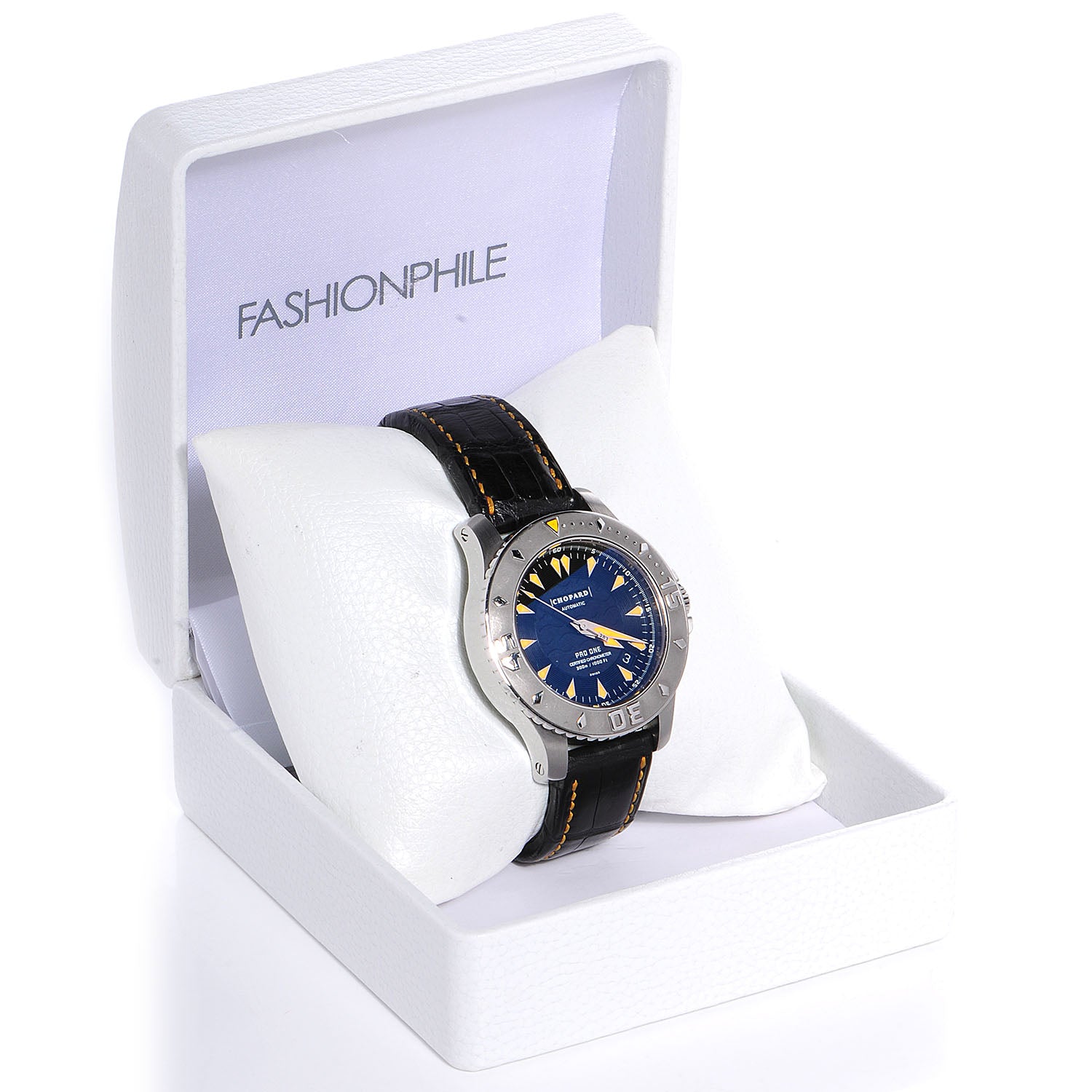 Chopard Mens Stainless Steel Leather 43mm Pro One Watch Black 6 of 7