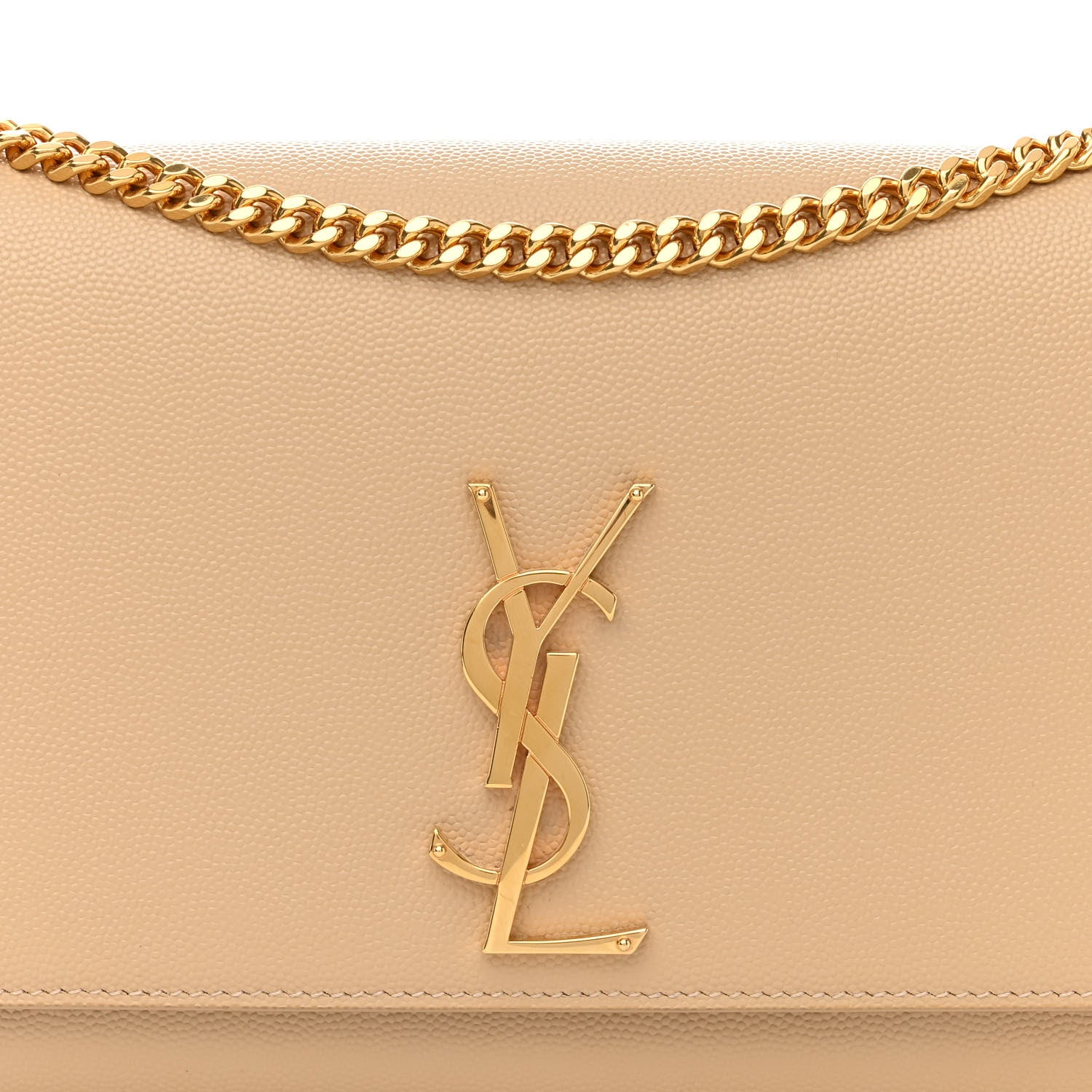 Saint Laurent Grain De Poudre Medium Monogram Kate Satchel Dark Beige 6 of 8