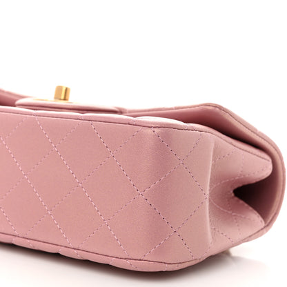Chanel Iridescent Lambskin Quilted Mini Top Handle Rectangular Flap Pink 10 of 11