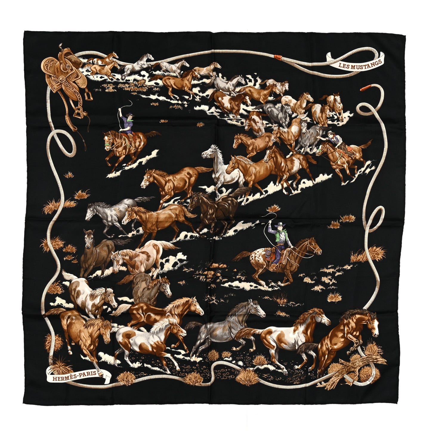 Silk Les Mustangs Scarf 90
