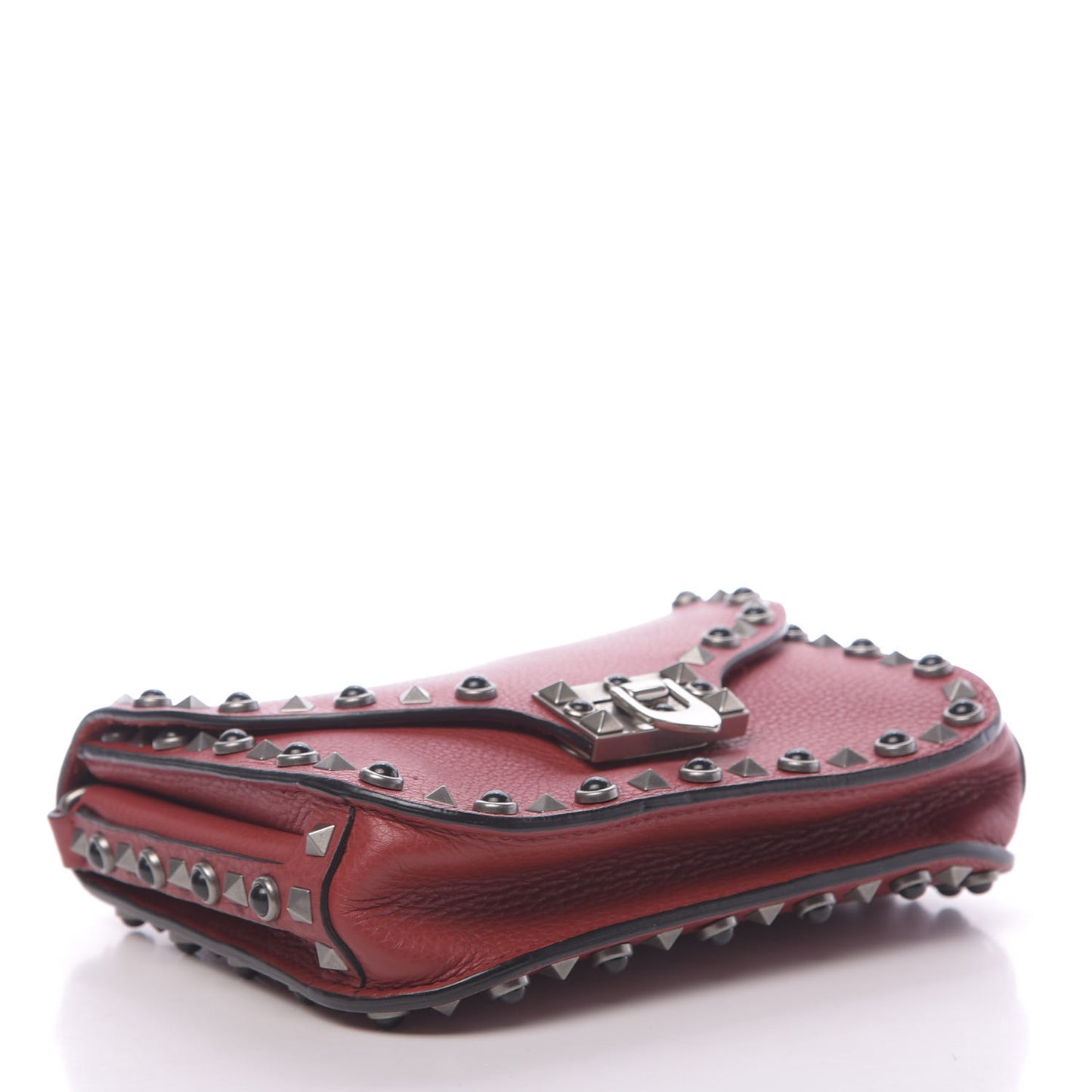 Stampa Alce Calfskin Guitar Strap Rockstud Rolling Shoulder Flap Messenger Bag Rubin