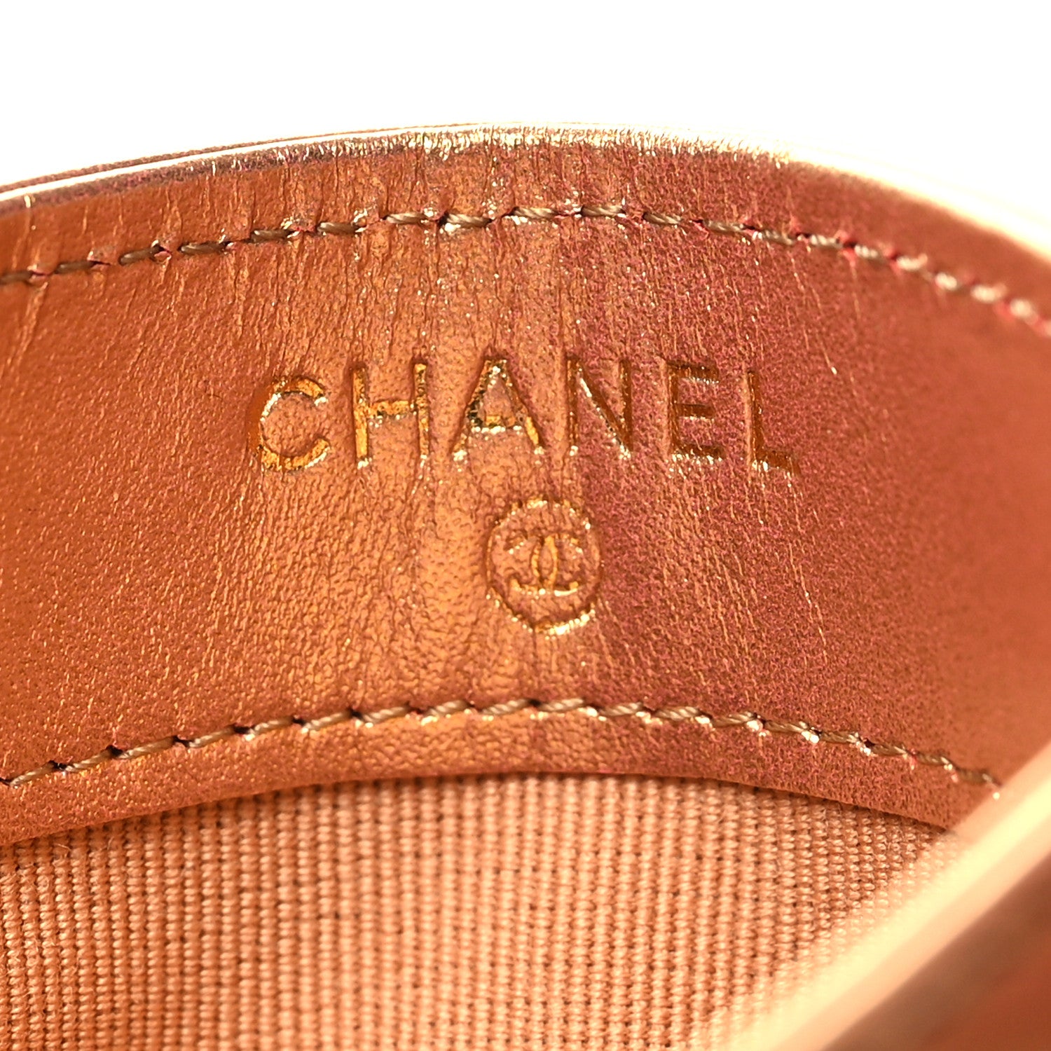 Chanel Metallic Lambskin Quilted CC Card Holder Golden 6 of 10