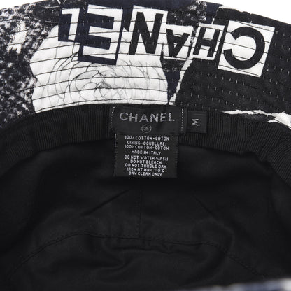 Chanel Cotton Coco Print Bucket Hat M Navy Black White 6 of 6