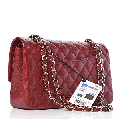 Chanel Caviar Quilted Medium Double Flap Dark Red 3 of 10