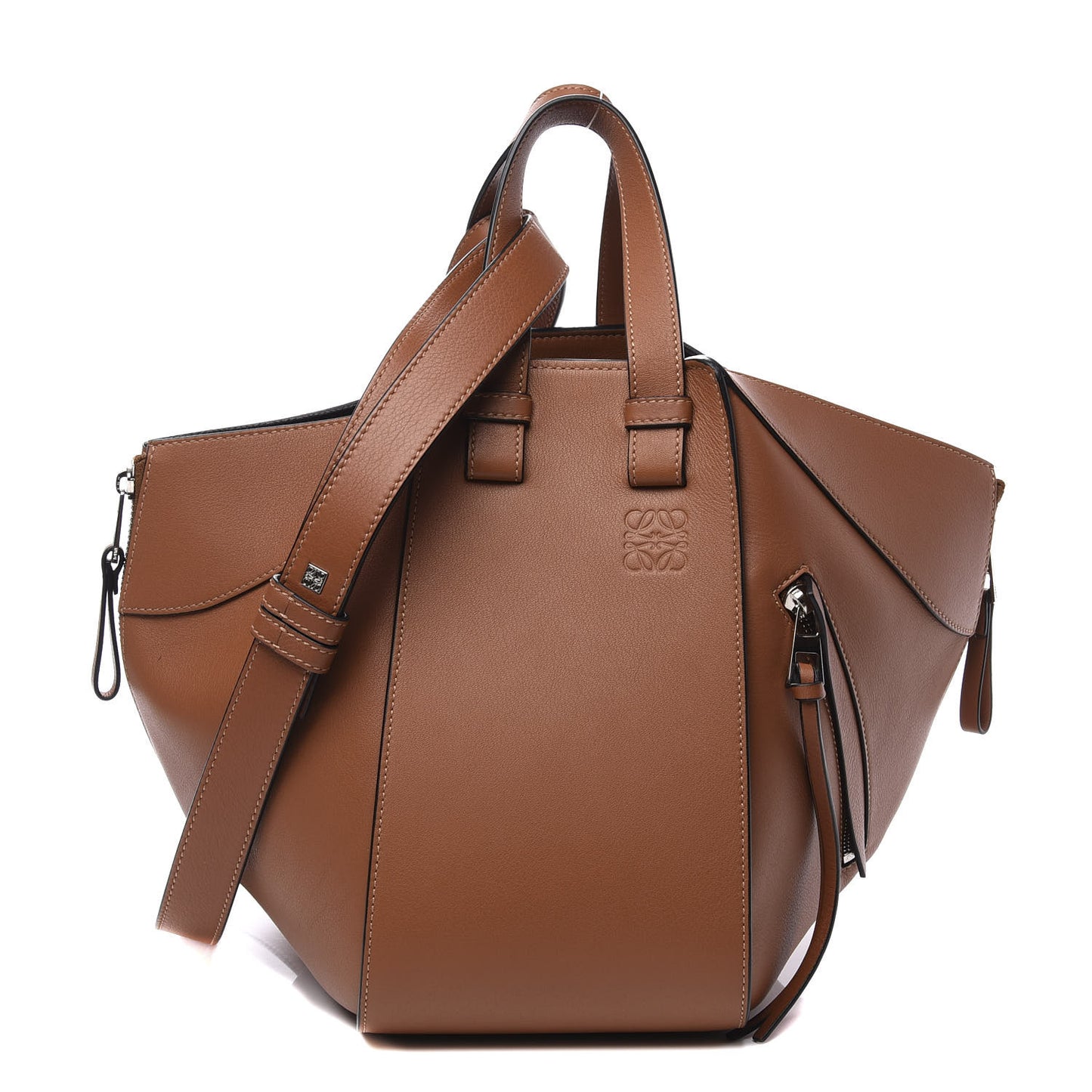Calfskin Small Hammock Shoulder Bag Tan