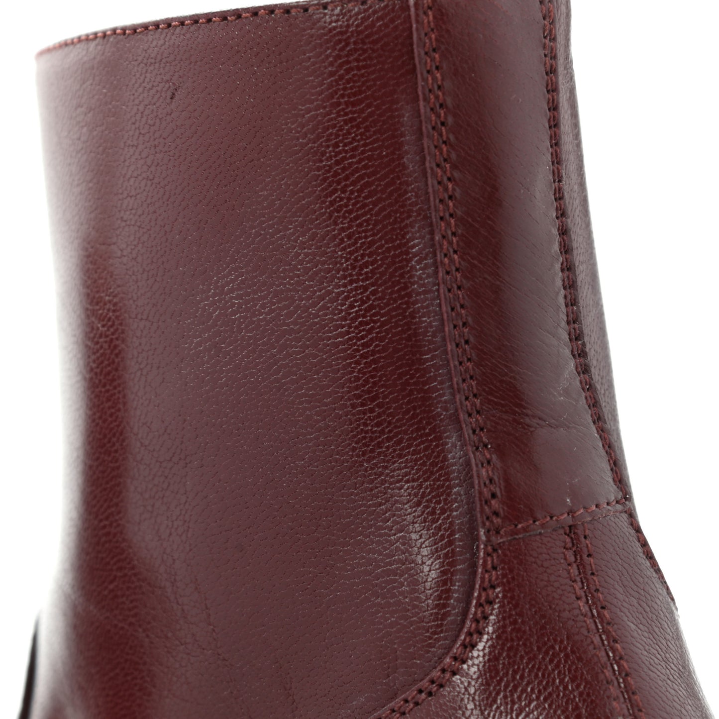 Goatskin Kitten Chain Horsebit Ankle Boots 37 Bordeaux