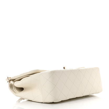 Chanel Caviar Quilted Jumbo Double Flap White 3 of 9