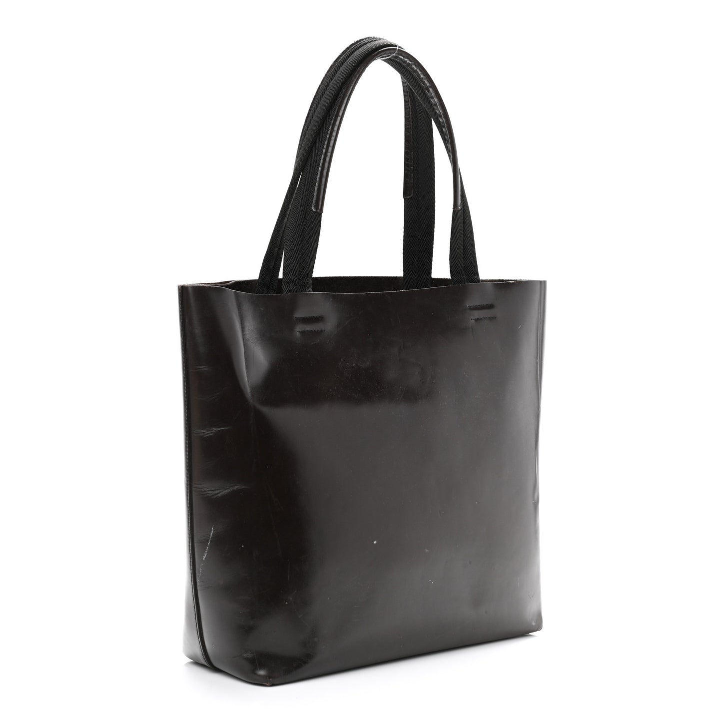 Vitello Lux Logo Tote Dark Brown
