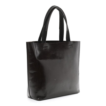 Prada Vitello Lux Logo Tote Dark Brown 2 of 14