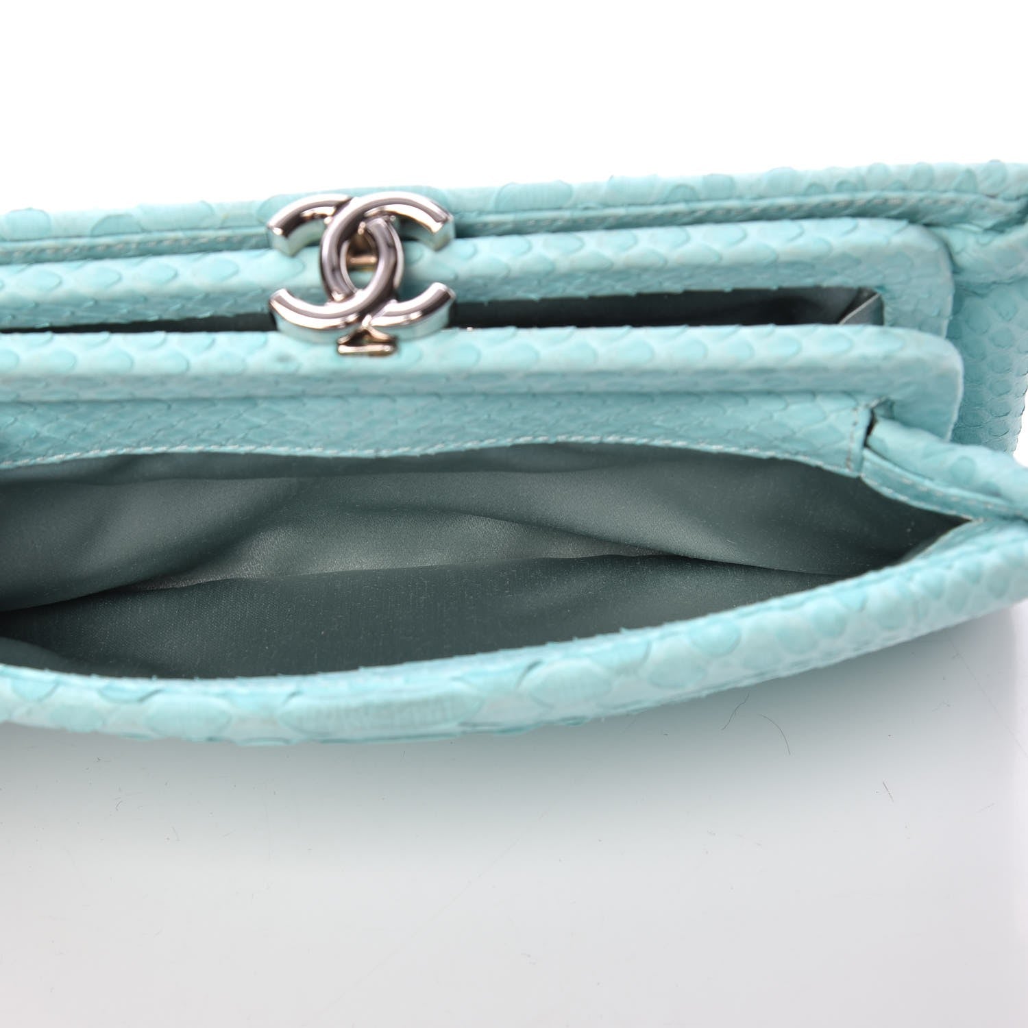 Chanel Python Timeless Clutch Blue 6 of 15