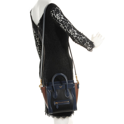 Celine Smooth Calfskin Nano Tri-Color Luggage Black 2 of 9