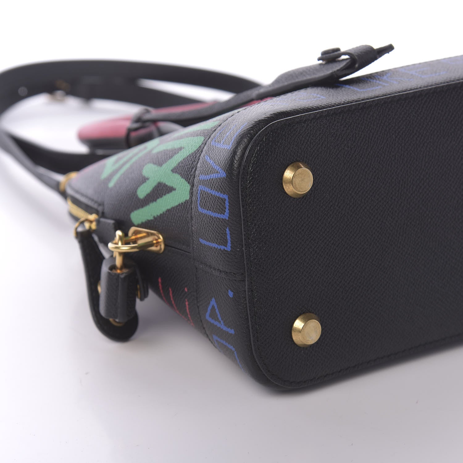 Balenciaga Signature Grained Calfskin Graffiti S Ville Top Handle Bag Black Multicolor 5 of 8