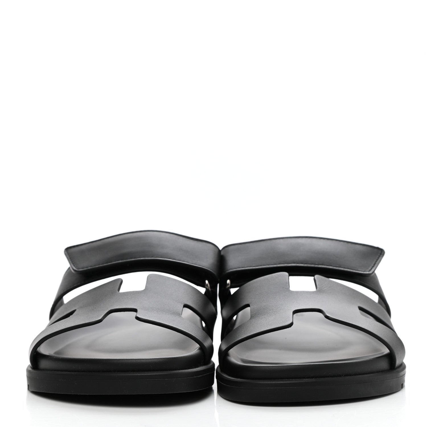 Hermes Calfskin Womens Chypre Sandals 38 Black 2 of 9
