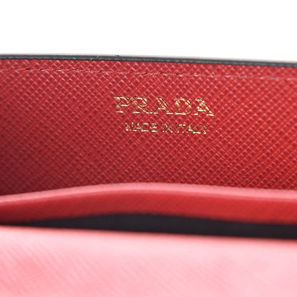 Prada Saffiano Heart Print Chain Wallet Black 6 of 8