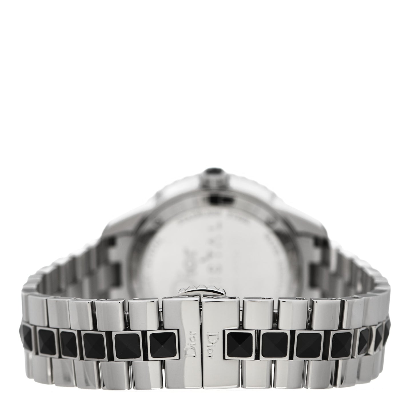 Stainless Steel Diamond Sapphire 33mm Christal Quartz Watch Black
