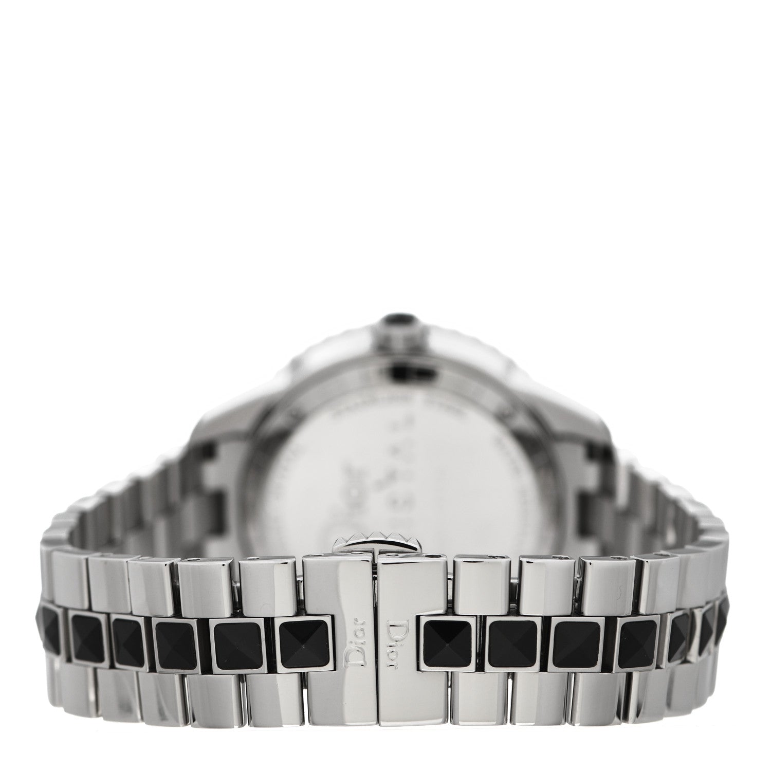 Christian Dior Stainless Steel Diamond Sapphire 33mm Christal Quartz Watch Black 3 of 4