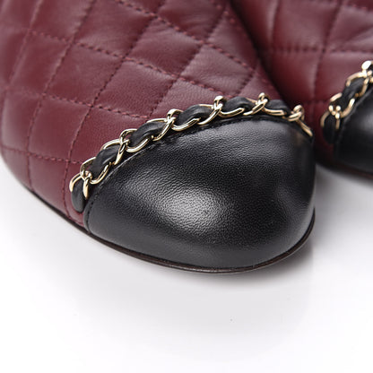 Chanel Lambskin Quilted Chain Mules 37.5 Burgundy Black 9 of 11