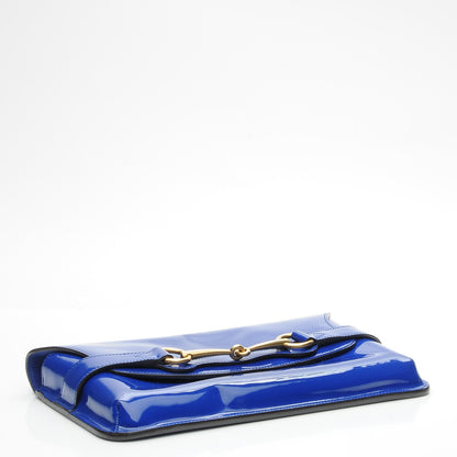 Gucci Patent Large Bright Bit Clutch Deep Zaffiro 4 of 7