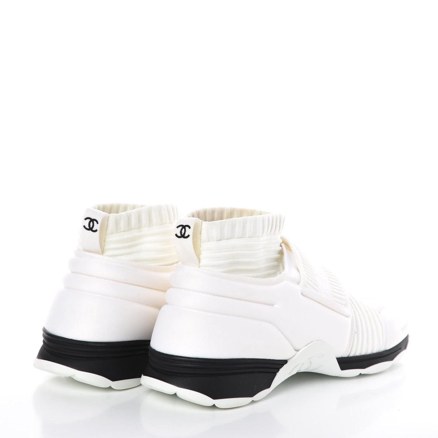 Stretch Fabric CC Sneakers 38 White