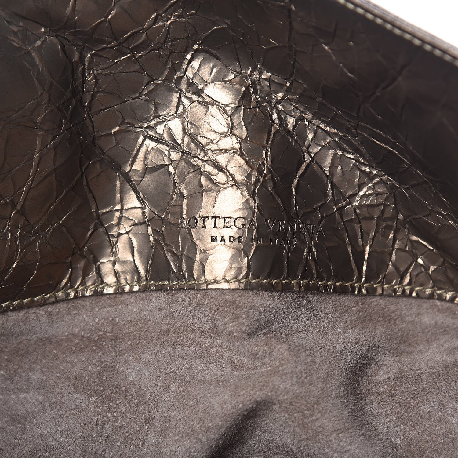 Bottega Veneta Metallic Crinkled Calfskin Tote 6 of 14
