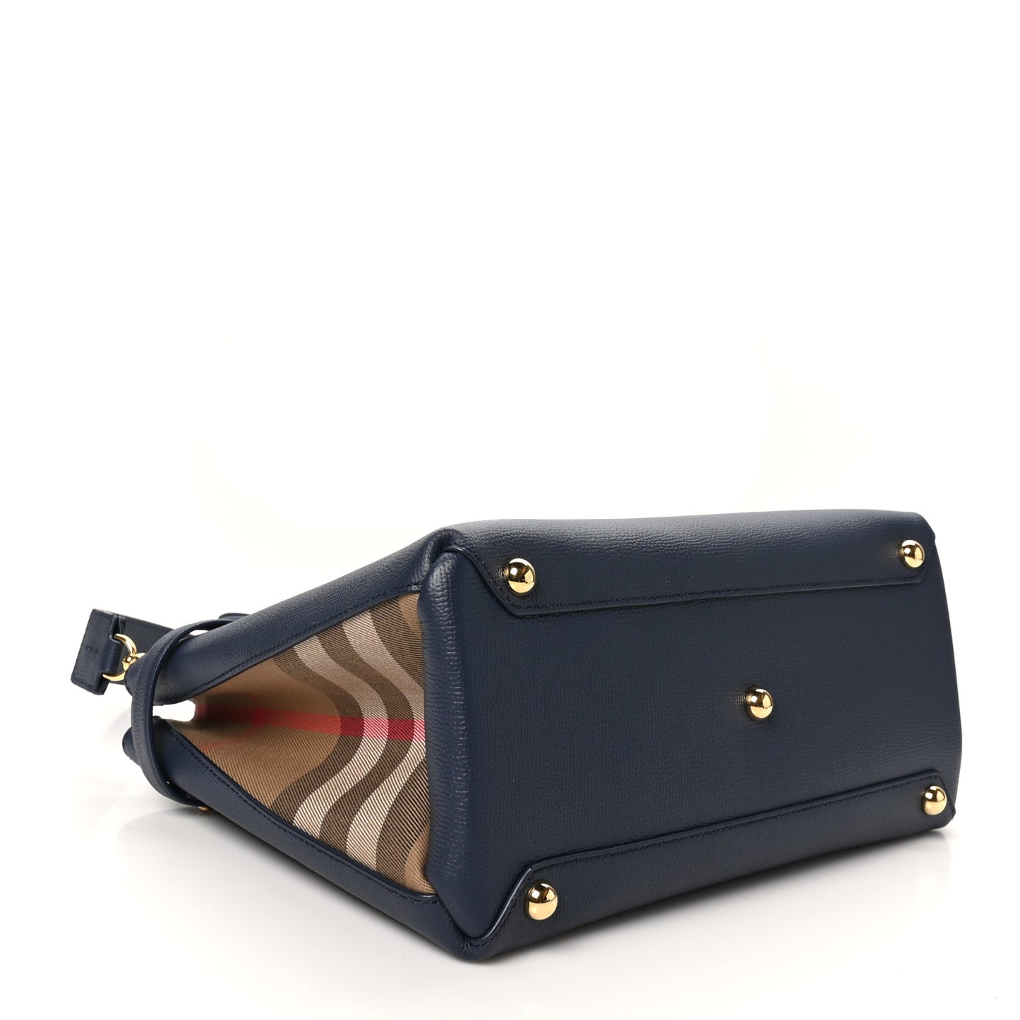 Derby Calfskin Vintage Check Medium Banner Tote Regency Blue