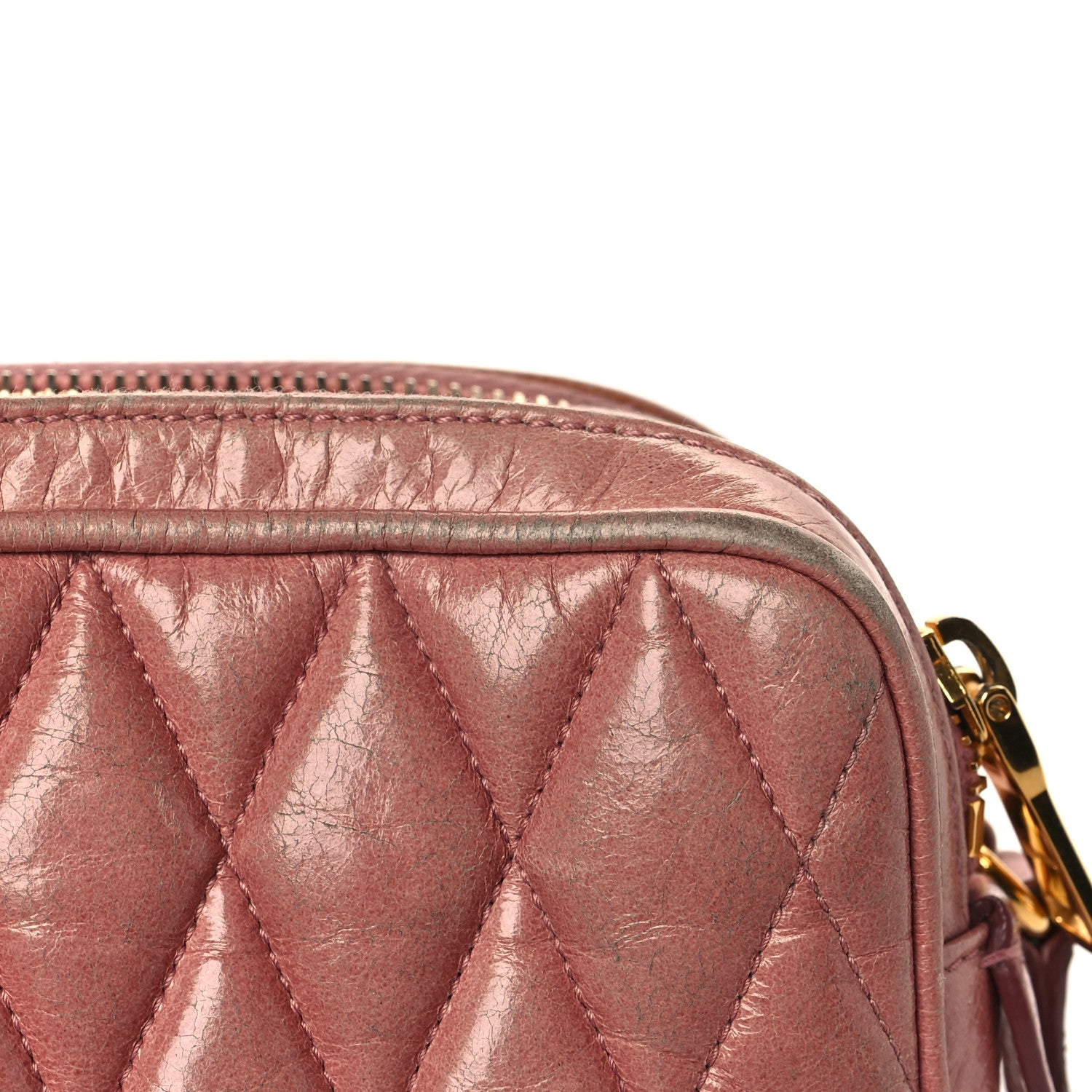 Miu Miu Vitello Shine Quilted Camera Bag Loto 13 of 15
