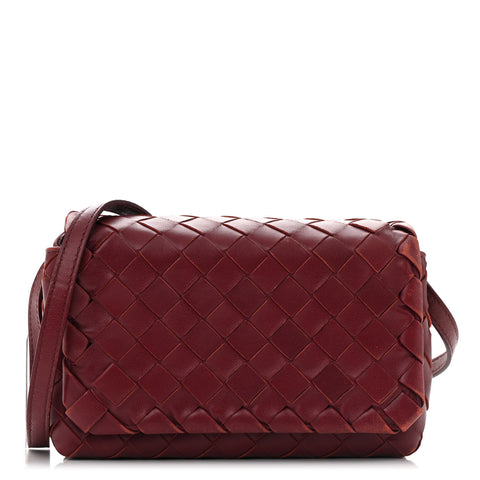 Nappa Intrecciato Mini Crossbody Barolo