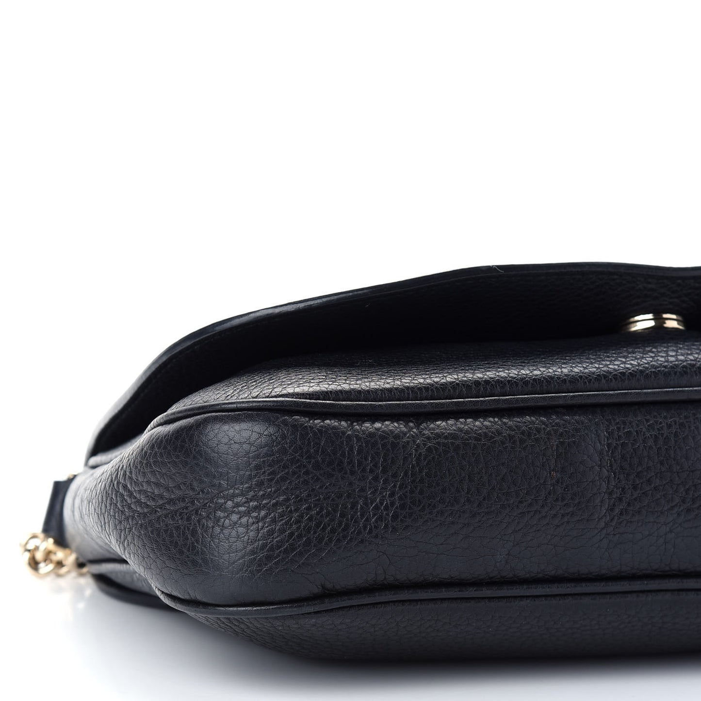 Pebbled Calfskin Medium Soho Flap Crossbody Black