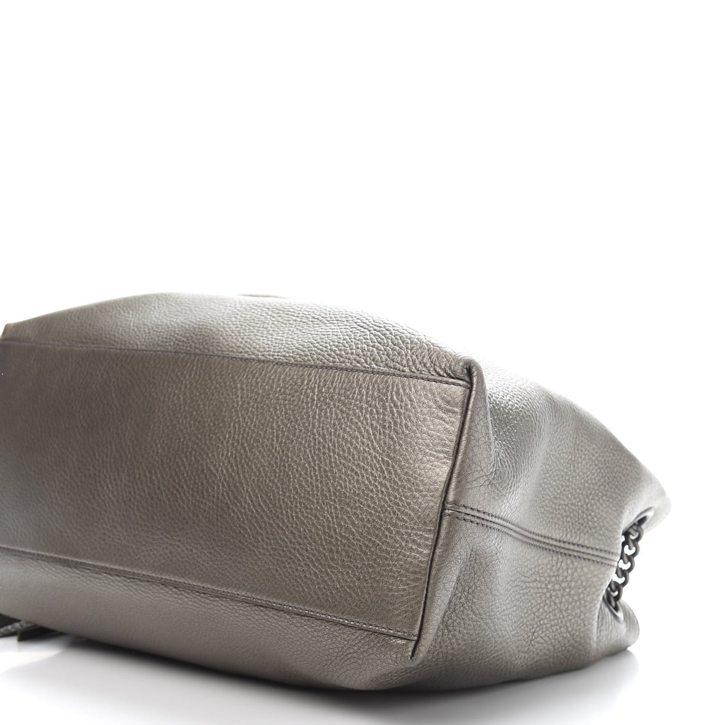 Metallic Pebbled Calfskin Medium Soho Chain Shoulder Bag Sasso