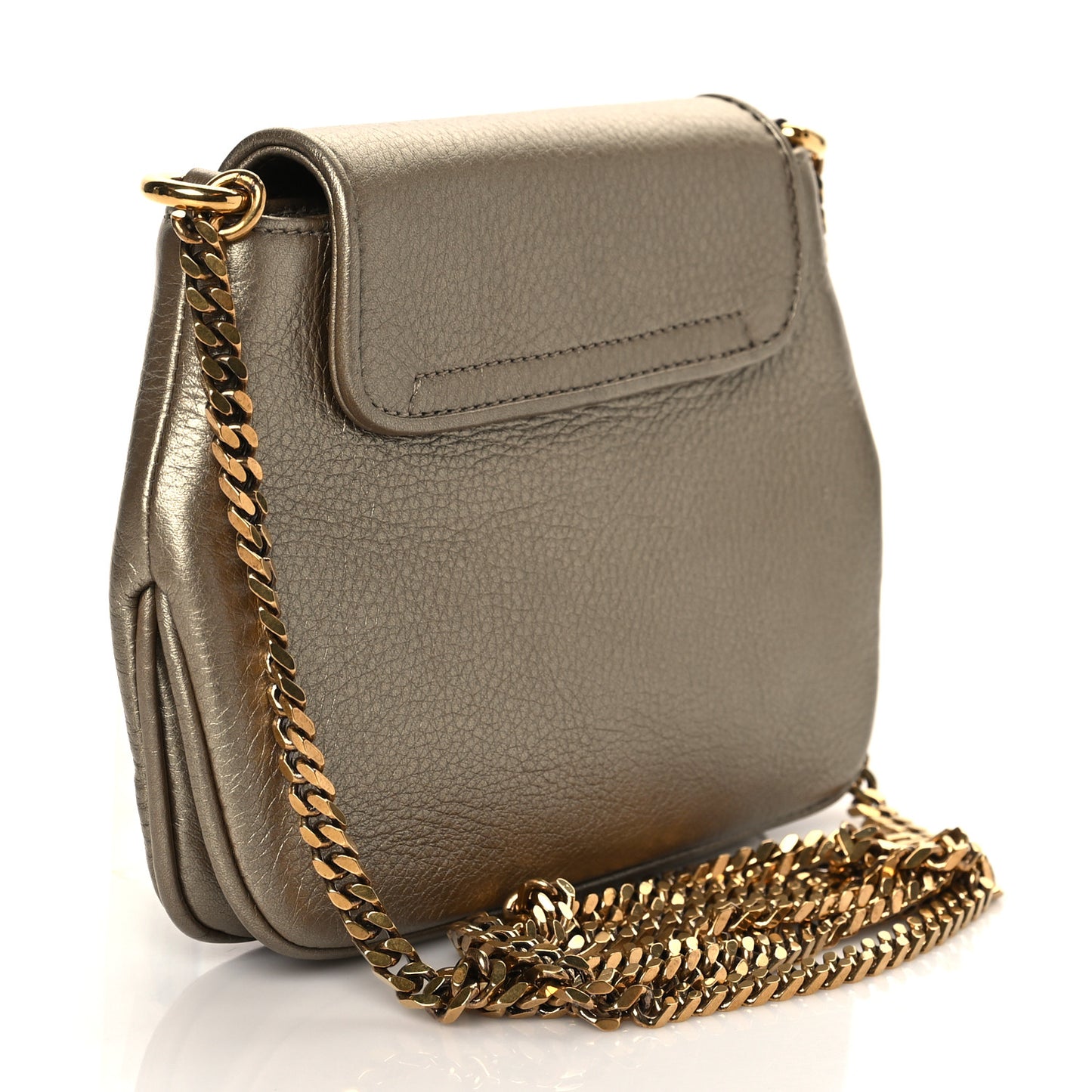 Pebbled Calfskin Small 1973 Chain Shoulder Bag Gold