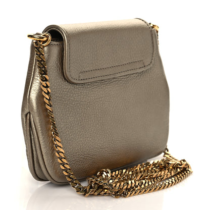 Gucci Pebbled Calfskin Small 1973 Chain Shoulder Bag Gold 2 of 9