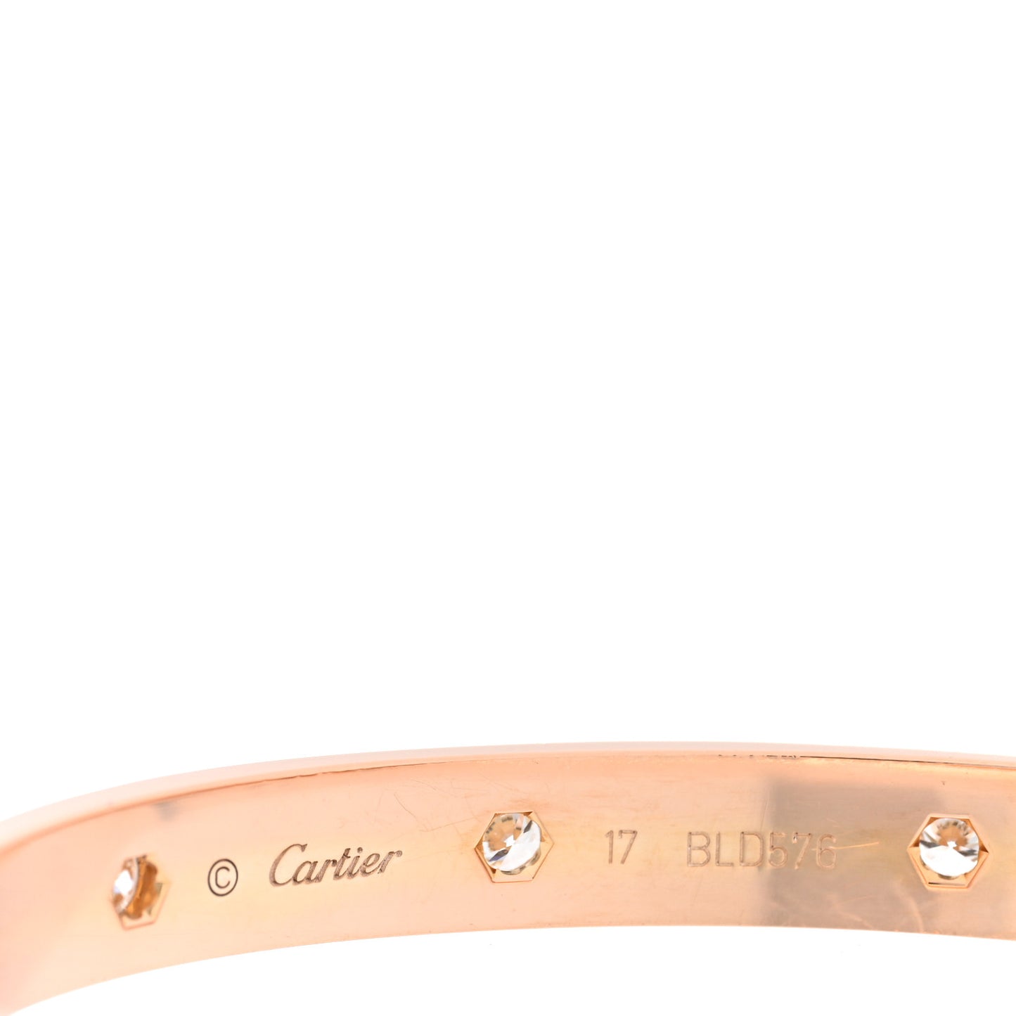 18K Pink Gold 10 Diamond LOVE Bracelet 17