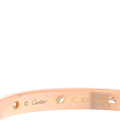 Cartier 18K Pink Gold 10 Diamond LOVE Bracelet 17 3 of 8