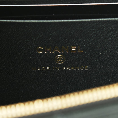Chanel Iridescent Lambskin Quilted Small Top Handle Vanity Case With Chain Green 6 of 11