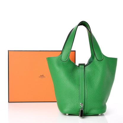 Hermes Taurillon Clemence Picotin Lock 18 PM Bambou 8 of 8