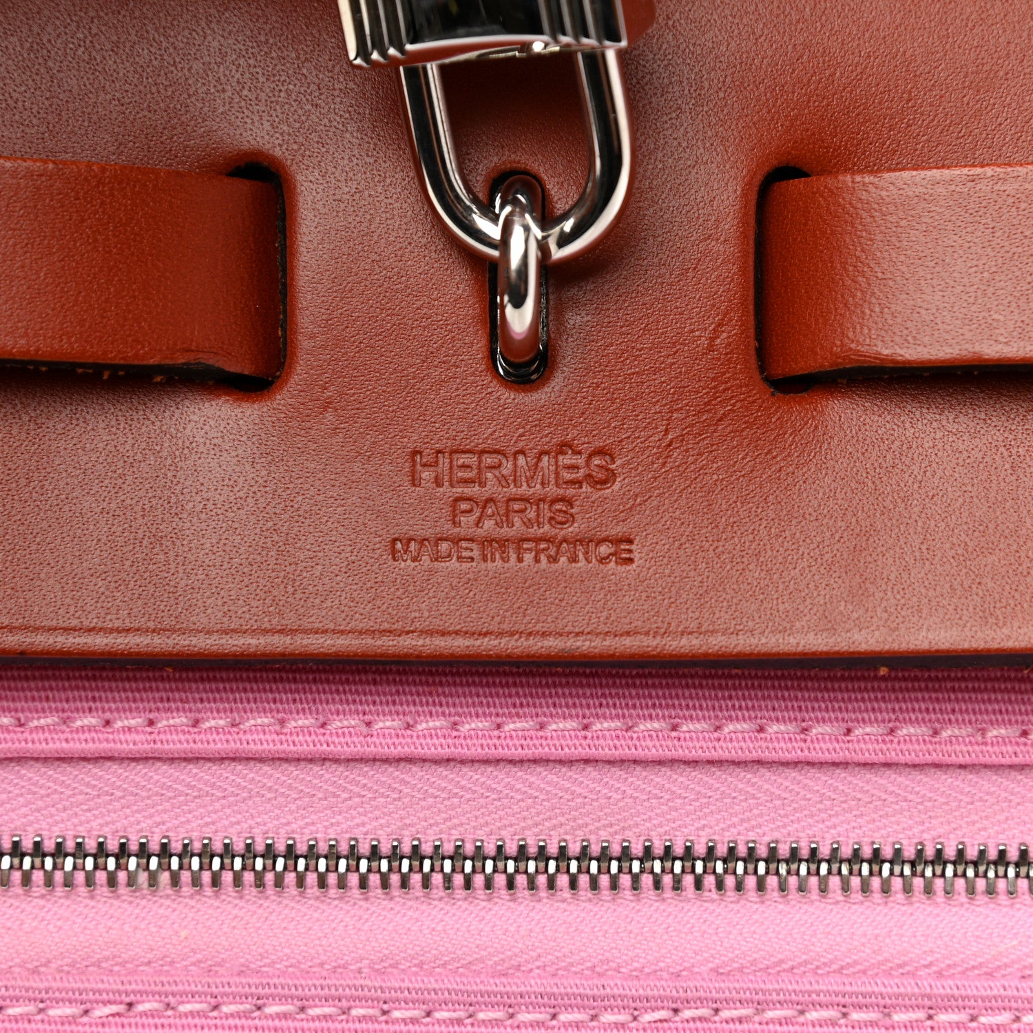 Hermes Military Toile Vache Hunter Herbag Zip Retourne PM 31 Bubblegum 7 of 13