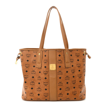 MCM Visetos Medium Liz Reversible Shopper Tote Cognac 1 of 14