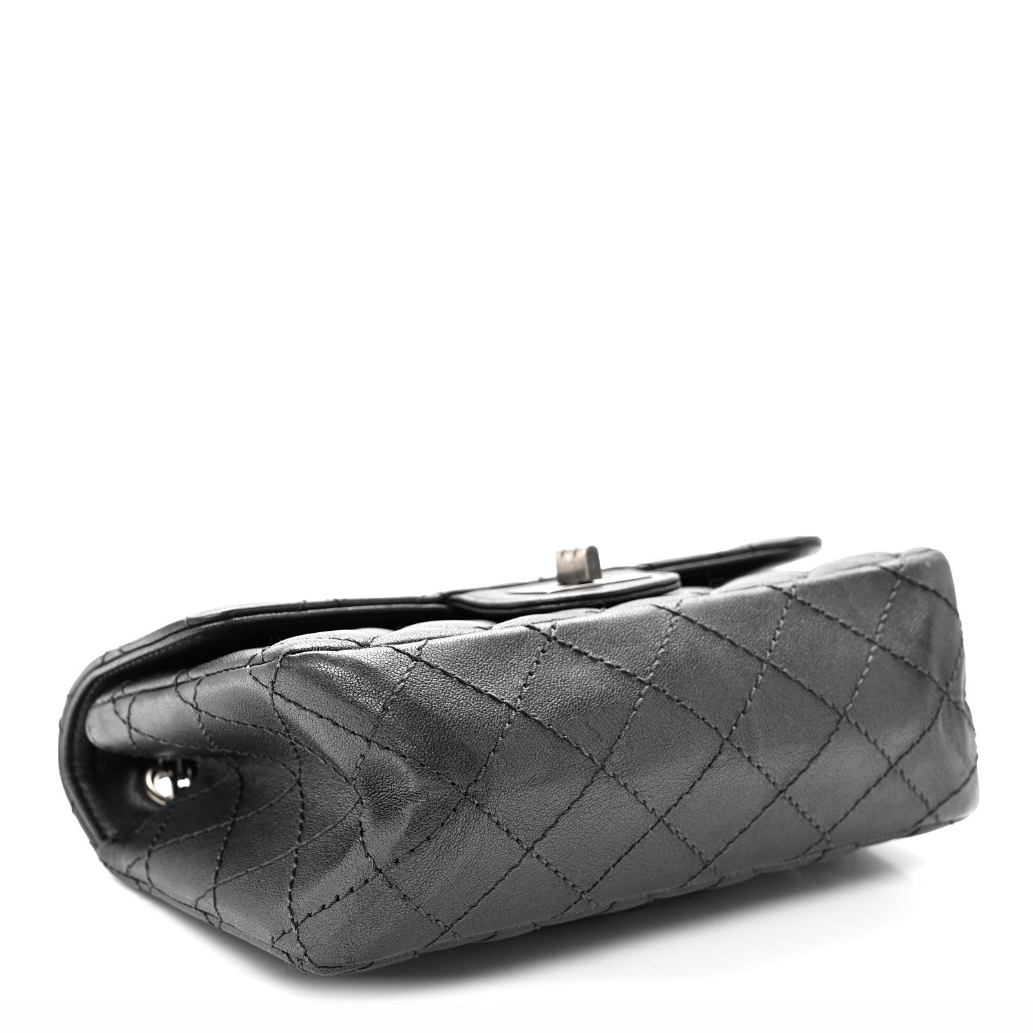 Chanel Metallic Sheepskin Quilted 2.55 Reissue Mini Flap Dark Silver 4 of 12