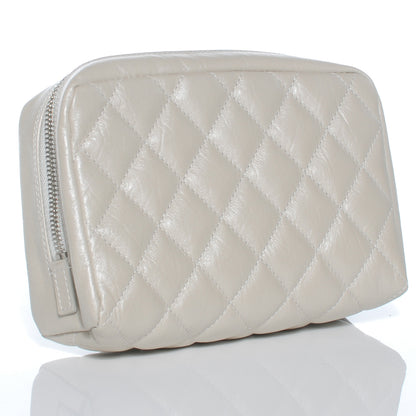 Chanel Quilted Cotton Club Cosmetic Pouch Light Silver 3 of 7