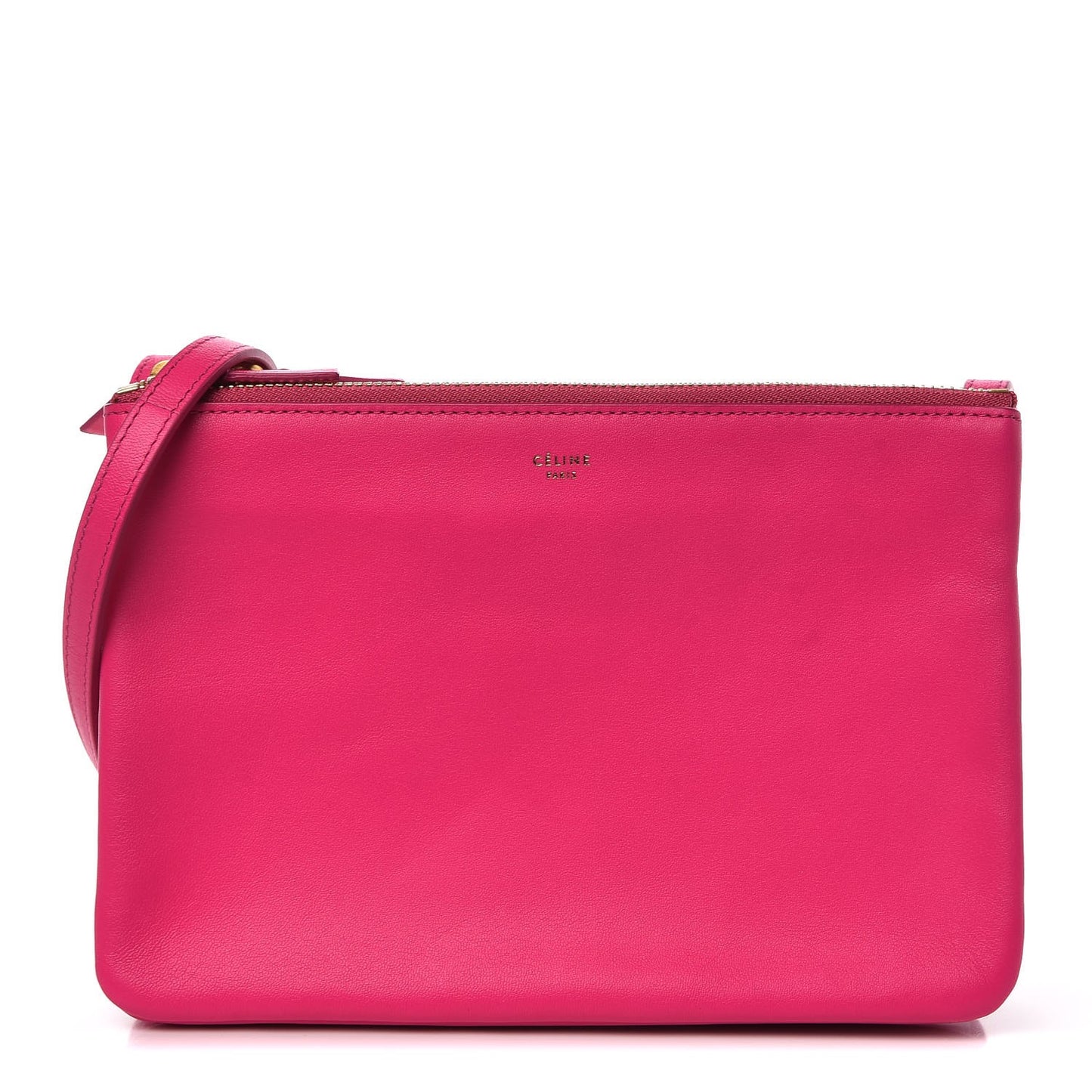 Lambskin Small Trio Crossbody Bag Fluo Fuchsia