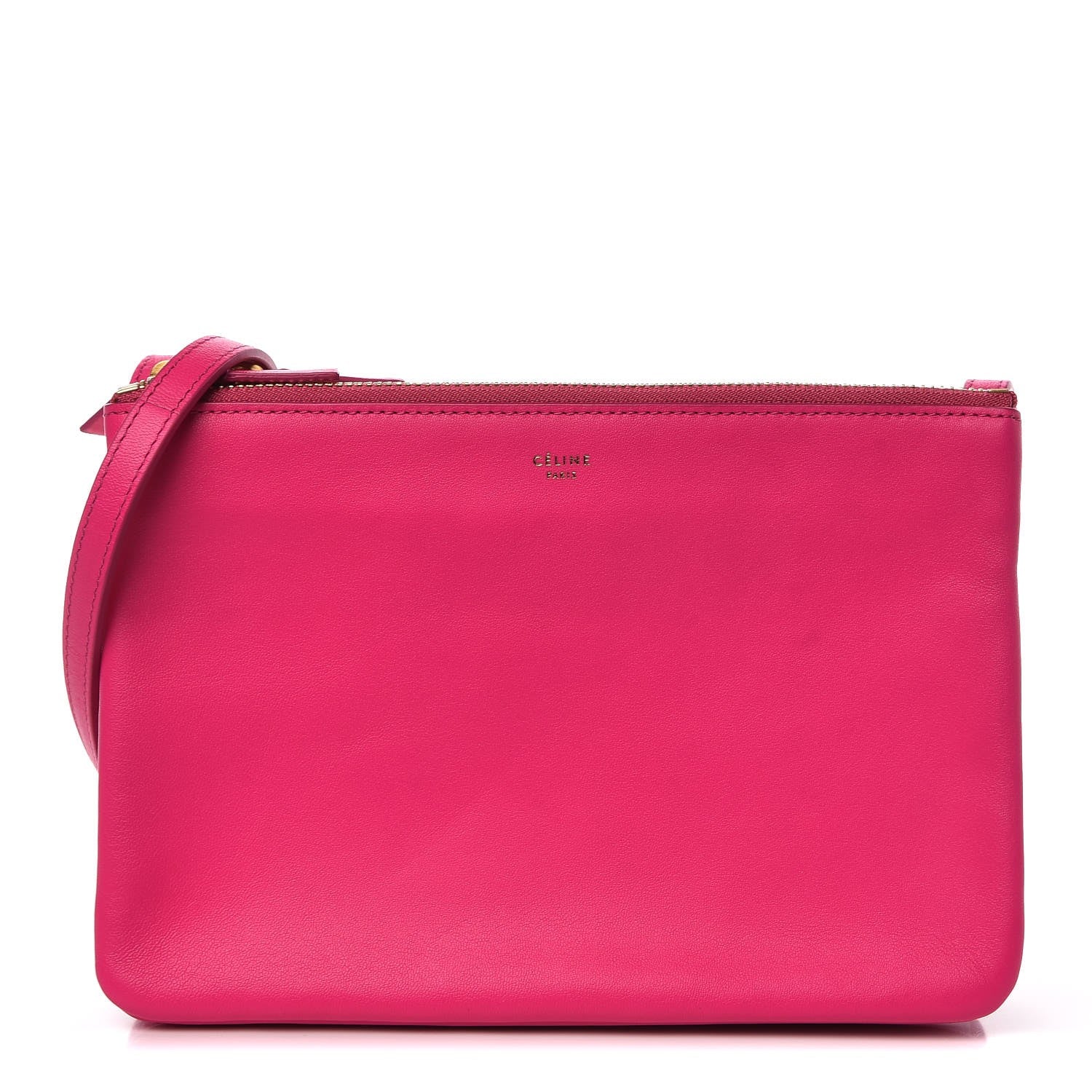 Celine Lambskin Small Trio Crossbody Bag Fluo Fuchsia 1 of 7