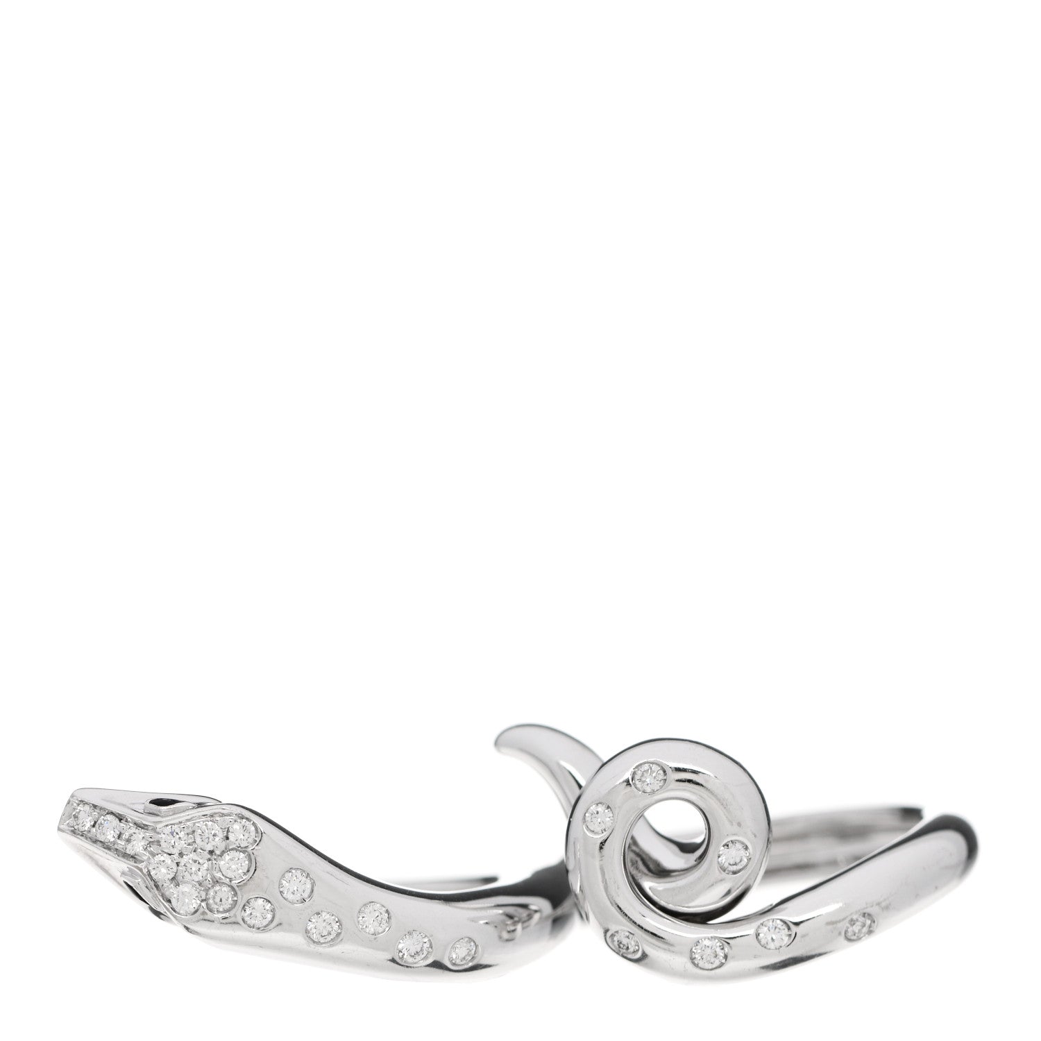 Boucheron 18K White Gold Diamond Kaa Double Trouble Snake Ring 53 6.25 3 of 5