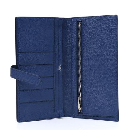 Hermes Chevre Mysore Bearn Gusset Wallet Bleu Saphir 5 of 17