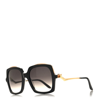 Cartier Metal Panthère de Cartier Square Sunglasses Black Black 1 of 6