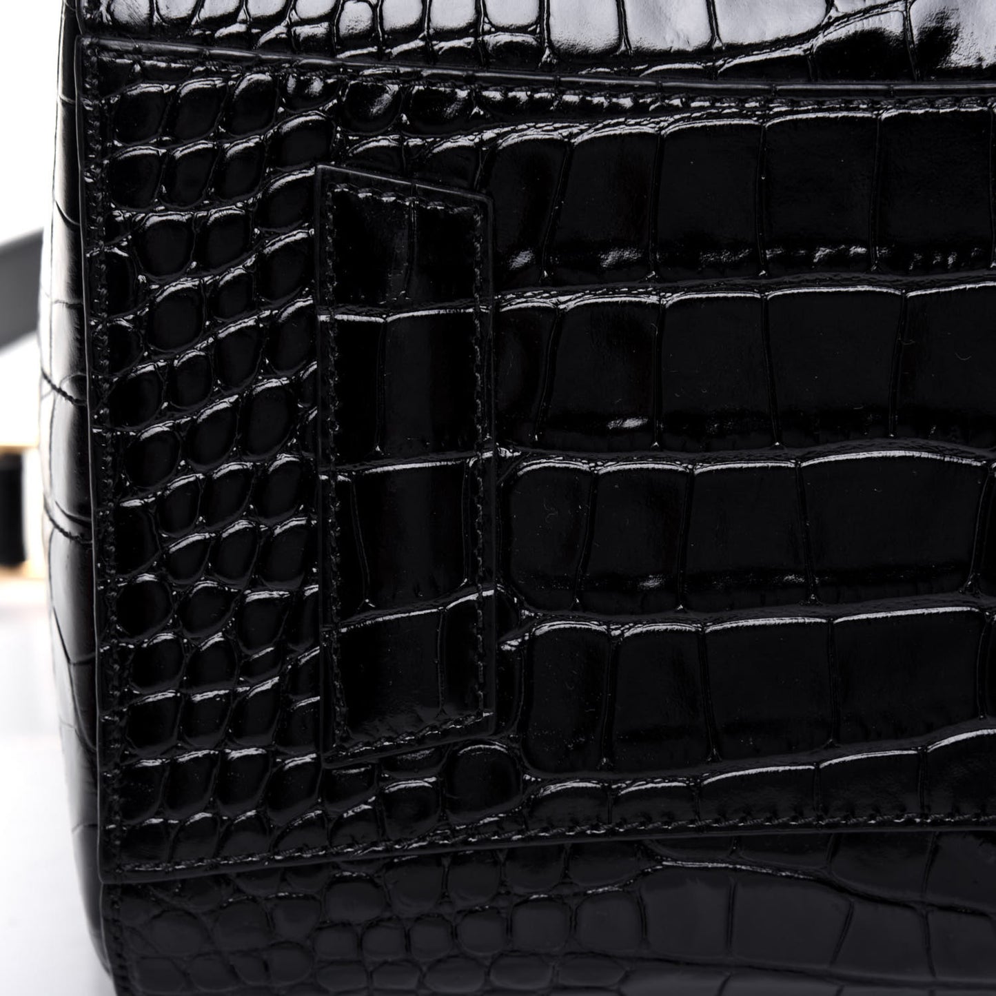 Calfskin Crocodile Embossed Small Antigona Black