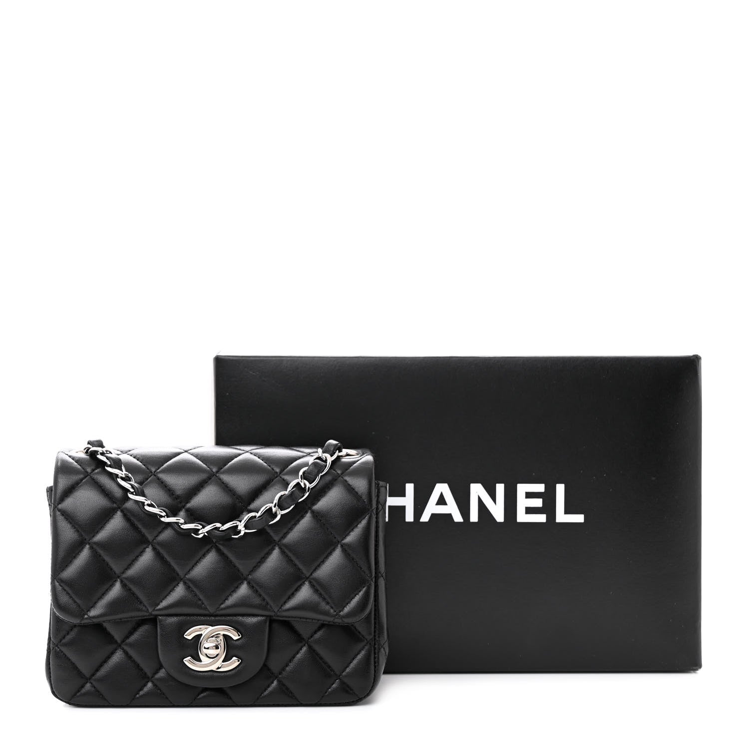 Chanel Lambskin Quilted Mini Square Flap Black 16 of 16